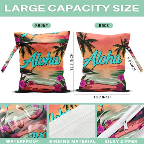 Aloha Wet Dry Waterproof Bag, Travel Laundry Wet Bag for Swimsuit - color: Aloha2