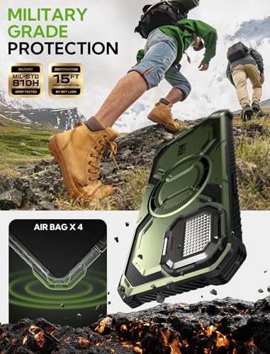 i-Blason for iPhone 16e / iPhone 17e Case MagSafe with Stand, Green - color: Green