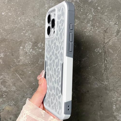 Magnetic Cute Case for iPhone 16 Pro Max, White Leopard Cheetah | Compatible with Magsafe, Heavy Duty Tough Rugged Full body Protection Shockproof Protective Phone Case for Women Girls - color: Magnetic-iPhone 16 Pro Max