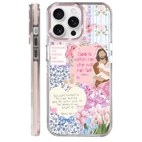 Clear Case for iPhone 14 Pro Max, [Magnetic Charging Compatible][Military-Grade Protection][Anti-Yellowing] Shockproof Slim Magnetic Phone Case for iPhone 14 Pro Max, Pink Jesus Collage - color: A Pink Jesus Collage, size: Iphone 14 Pro Max