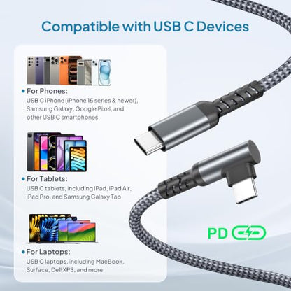 Elebase for iPad 10 A16 Generation Charging Cable 3.3FT with USB Adapter - color: Angled-Grey, size: 3.3 FT