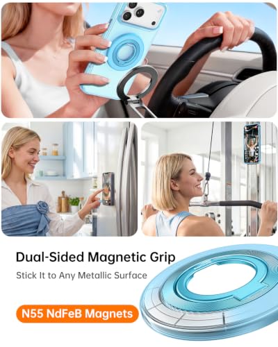 SYNCWIRE for MagSafe Phone Grip, Magnetic Phone Ring Holder - color: Light Blue