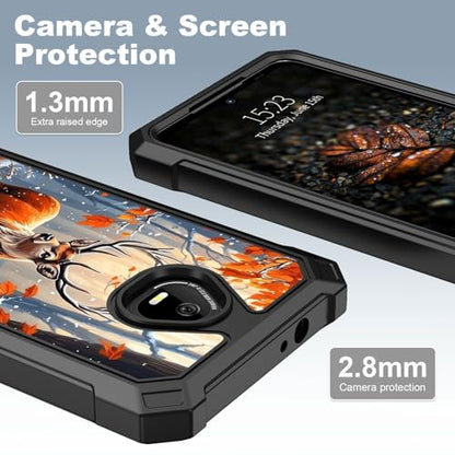 for Schok Volt Sv67q Sv67332 Case with Screen Protector, Military Grade Drop Protection, Dual Layer Hybrid Shockproof Protection TPU Phone Case for Schok Volt Sv67q, Majestic Deer - color: Majestic Deer