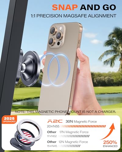 A2C American Flag Alloy Magnetic Golf Cart Phone Holder Golf Accessories - color: US FLAG
