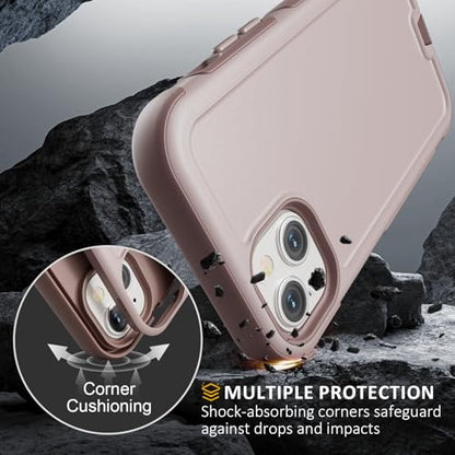 Follaroma for iPhone 13 Case, Heavy Duty Magnetic Cases, Light Brown,6.1" | Compatible with MagSafe, Heavy Duty Shock proof,Military-Grade Anti-Drop Protective,Dual Layer Magnetic Protection Phone Case - color: Brown Pink