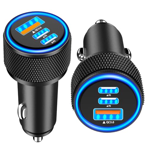 USB C Car Charger for iPhone, 2Pack 67W Multiport Fast Car Charge