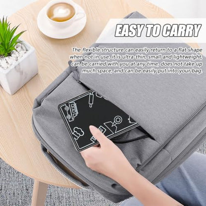 Airplane Phone Holder, Foldable Flexible Travel Phone Stand - color: Black
