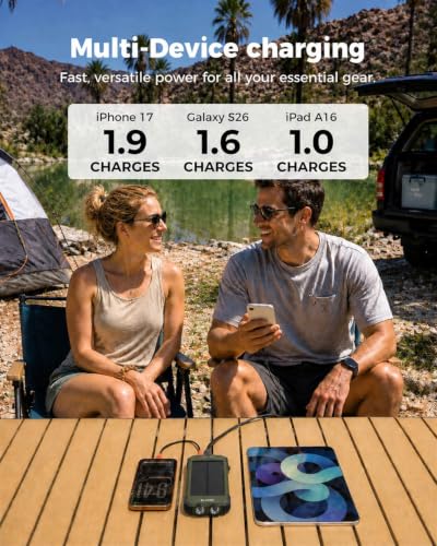 BLAVOR Solar Power Bank 10,000mAh Portable Wireless Charger for Cell Phones - color: Olive Green