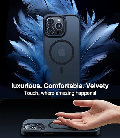TORRAS for iPhone 13 Pro Max Case [Fit for MagSafe][12FT Military Grade Drop Tested] Magnetic Translucent Shockproof Slim Tough Anti-Fingerprint Case for iPhone 13 Pro Max, Black | 12FT Military Grade Drop Test, Translucent Shockproof Slim Tough Anti Fing