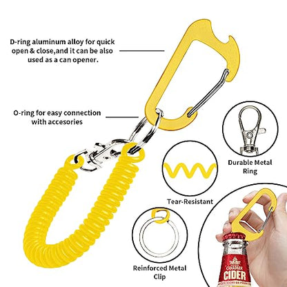HOTEMIA Phone Tether Lanyard Anti Theft Phone Strap with Carabiner Anti-Drop Outdoor Skiing Hiking Cycling Fishing Climbing fit iPhone and Most Cell Phone (Black+Yellow) - color: Black+Yellow
