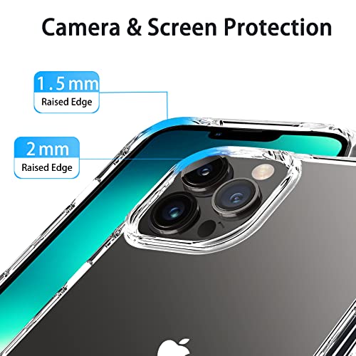 JJGoo Compatiable with iPhone 13 Pro max Case Clear, Transparent Shockproof Phone Case, Slim Anti-Scratch Hard PC Back Protective Cover Bumper, Clear - color: Clear