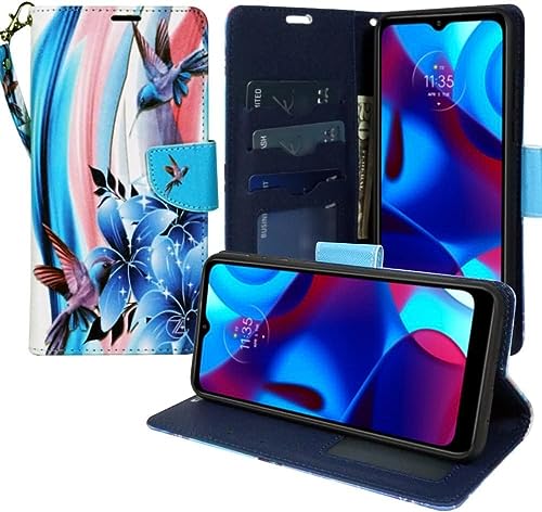 Zase Design for Nokia G310 5G (2023) Wallet Phone Case Protective Cover Cute Design Premium PU Leather Flip Folio Magnetic Closure w/Kickstand ID Card Slot Wrist Strap (Blue Bird) - color: Blue Bird