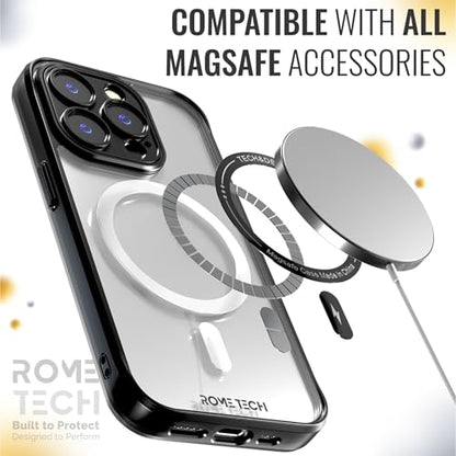 Rome Tech Clear Case Compatible with MagSafe for iPhone 15 Pro (2023) - Slim and Rugged Fit Thin Shockproof Case Compatible with Magsafe Devices - Clarity - style: iPhone 15 Pro