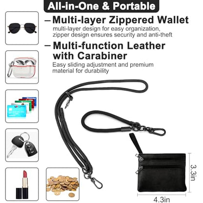 Newlibery Phone Lanyard Crossbody Wrist Strap, Clip and Go Strap for Phone with Wallet, Adjustable Anti-Theft Cell Phone Strap for All Smartphones, (Gray Lanyard + Black Wallet) - color: Light Gray