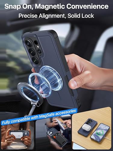 for Samsung Galaxy S26 Ultra Case Dual-Layer Shockproof Blue | Fit for Magsafe, Rugged Heavy Duty Military-Grade Protection, Matte Finish Scratch Resistant Anti-Fingerprint, S 26 Ultra - color: Blue