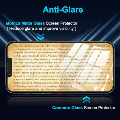Mothca 2 Pack Matte Glass Screen Protector for iPhone 17e / 16e / iPhone 14 / iPhone 13/13 Pro 6.1" [Auto Fit Box Dust-Free] Full Coverage Anti-Glare & Anti-Fingerprint Tempered Glass,Smooth as Silk - size: iPhone 17e/16e/14/13/13 Pro-6.1 Inch