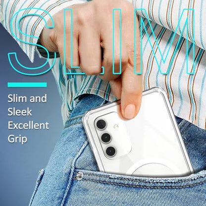 YZB for Galaxy A14 5G Phone Case, MagSafe Compatible, Crystal Clear | Compatible with Samsung Galaxy A14 5G, Magnetic Design, Yellowing Resistant, Scratch-Resistant Back - color: Crystal Clear, size: Galaxy A14 5G