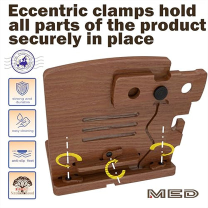 MED Wood Phone Docking Station Nightstand Desk Organizer for Phone, Watch, Wallet & Tablet Gift for Men, Husband, Father's Day, Dad & Women Model 1 (Dark Walnut) - color: Dark Walnut