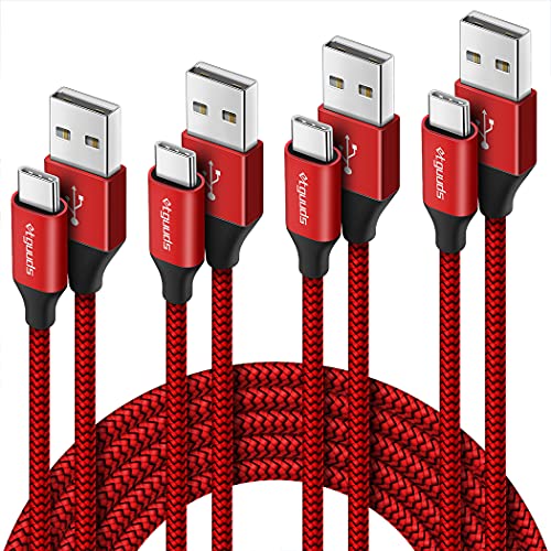 etguuds USB to USB C Cable, 4-Pack USB A to USB C Cable Fast Charging - color: Red, size: 1ft,3ft,6ft,10ft