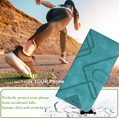 for Samsung S21 Case Wallet Card Holder Strap (Green) | PU Leather Pattern, Card Slots, Cash Pocket, Kickstand, Magnetic Closure, Flip Cover, TPU Inner, Shockproof Protective - color: Green