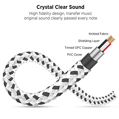 Headphone Stereo Splitter Cable, 3.5mm Dual Y Cable - 50CM / Zebra White - color: Zebra White, size: 19.6inch/50cm
