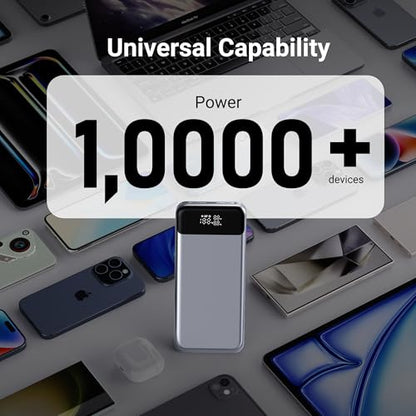 24,000mAh 280W Laptop Power Bank, PD 3.1 Portable Charger with Smart Display, 3-Port USB C Battery Pack for MacBook Pro/Air, iPhone 16/15/14/13 Series, iPad and More, Flight-Approved for Travel