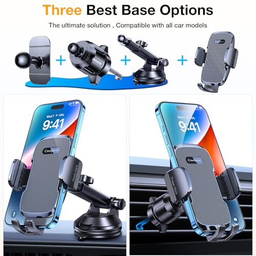 Coolpow Car Phone Holder Mount【Strongest Suction】 Universal 360° Dashboard Phone Holder for Car Jeep Truck Phone Mount Cell Phone Holders for Your Car Gifts for Mothers Day Him Her for iPhone Samsung
