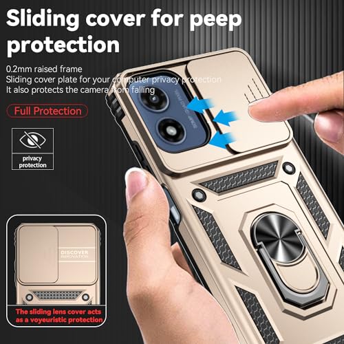 SunStory for Motorola Moto G Play 4G 2024 Case with Kickstand,Gold - color: Gold