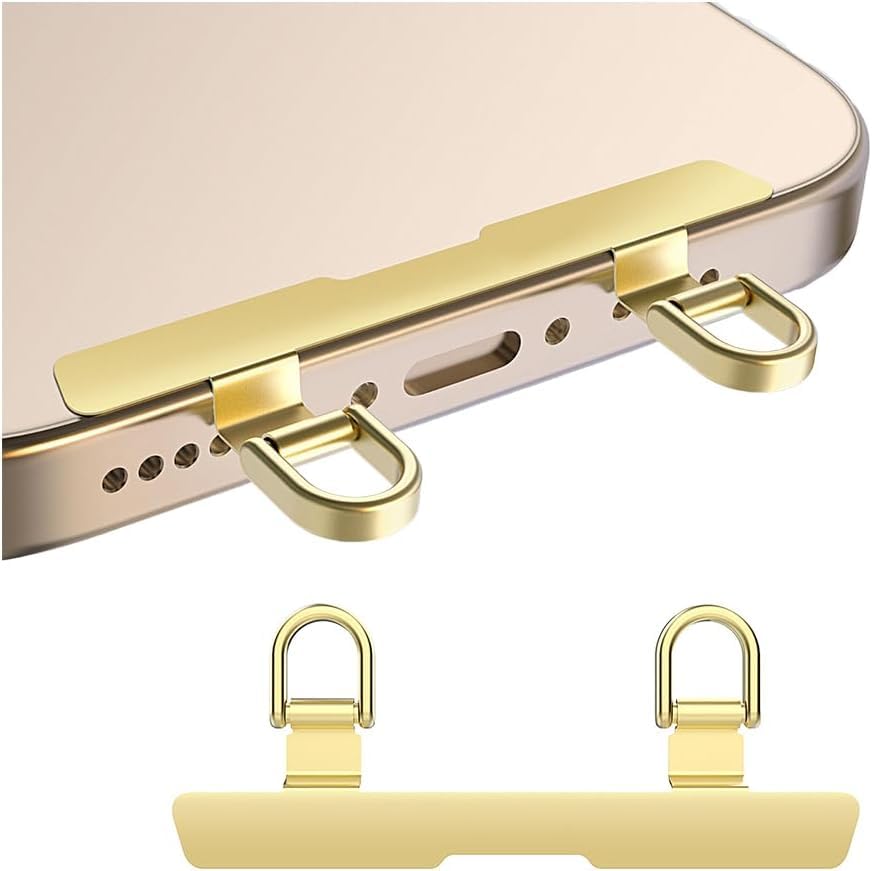 Phone Tether Tab, Bending Design 0.2mm Ultra-thin Stainless Steel Cellphone Lanyard Metal Patch Tether Tab - color: G
