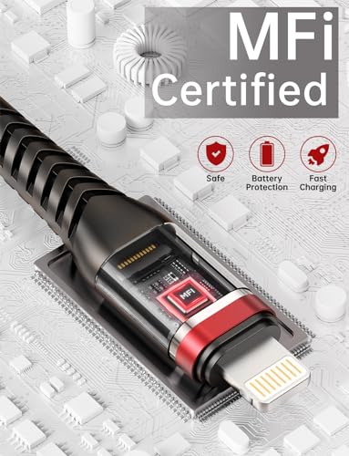 USB C to Lightning Cable [Apple MFi Certified] iPhone Charger 6FT, 2Pack - color: Red, size: 6FT, style: USB C to Lightning