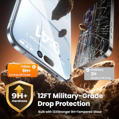 Yriklso 2-Pack for iPhone Air Screen Protector,Military Grade Shatterproof,Bubble-Dust Free Box,9H+ HD Tempered Glass,Scratch & Smudge Resistant for iPhone Air 6.5 inch - size: iPhone Air（6.5"）