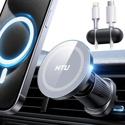 [True Military-Grade] 2026 New Upgraded Magnetic Car Mount Vent for MagSafe - color: Misty Gray