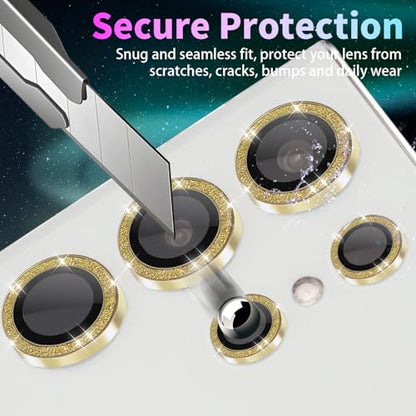 Camera Lens Protector for Samsung Galaxy S25 Ultra, Glitter Gold - color: Glitter Gold