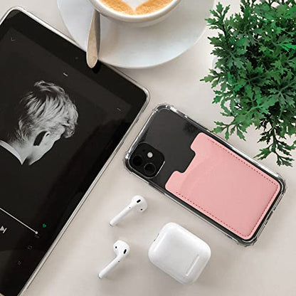 Phone Card Holder, 2-Pack Stick-On Wallet for iPhone, Samsung - Pink - color: Pink