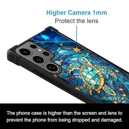 for Samsung Galaxy S24 Ultra Case,Soft Silicone Shockproof Bumper Camera Protection Phone Case-Glass Star Turtle - color: Glass Star Turtle, size: Samsung Galaxy S24 Ultra