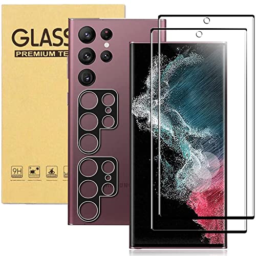 XDesign [2+2 Pack Galaxy S22 Ultra Screen Protector, 9H Tempered Glass Scratch Resistant, Ultrasonic Fingerprint Support, For Samsung Galaxy S22 Ultra 5G 6.8 Inch Glass Screen Protector - size: for Galaxy S22 Ultra 6.8"