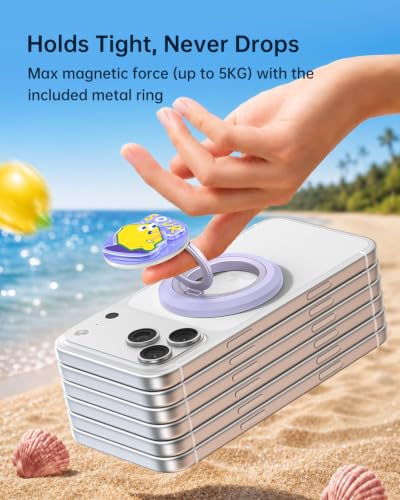 SYNCWIRE Magnetic Phone Ring Holder, for MagSafe Phone Grip Stand Kickstand - color: Mood-Lavender Purple