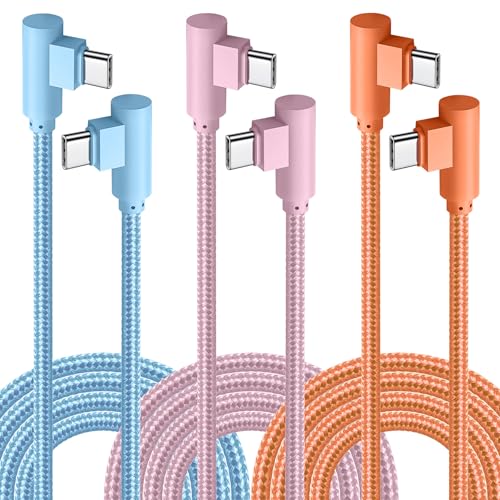 APFEN Right Angle USB C to USB C Cable, 60W Fast Charging 3-Pack 6FT - size: 6FT