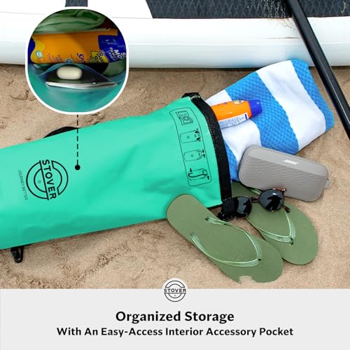 STOVER 5/10/25/30/40L Waterproof Dry Bag, Medium Lightweight Roll Top Dry Bag Backpack w/Waterproof Phone Case, Kayaking, Travel, Hiking, Fishing, Tubing, Camping, the Beach, Men/Women (Teal) - color: 5/10l Teal, size: 10L