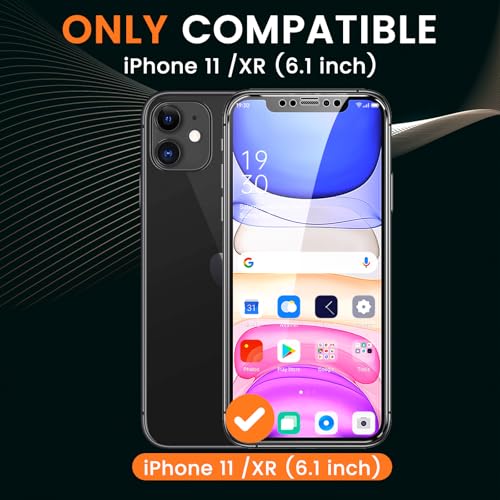 2 Pack 4 Way 360° Privacy Screen Protector for iPhone 11/iPhone XR, Horizontal and Vertical All Around Anti-Spy 9H Tempered Glass Film, Scratch Resistant, Zero Bubbles, Face ID Sensitive - size: iPhone 11/iPhone XR