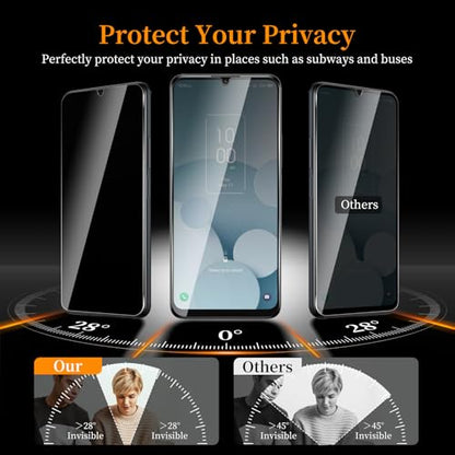 3 Pack Privacy Screen Protector for TCL 40 XL，Anti-Spy Tempered Glass Film, Anti-Scratch, 9H Hardness，Compatible phone cases，High definition