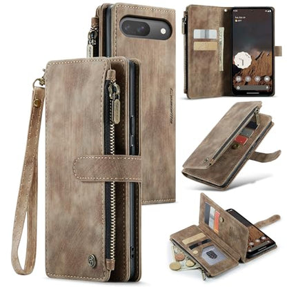 Google Pixel 10/Pixel 10 Pro 5G Wallet Case with Card Holder,Brown - color: Brown, size: Pixel 10/10 Pro 6.3 Inch