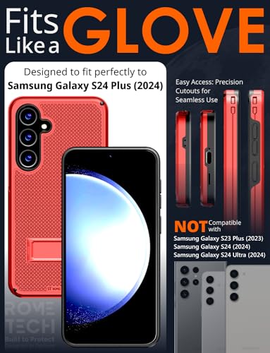 Designed for Samsung Galaxy S24 Plus Case with Belt Clip Holster - Compatible with MagSafe Magnetic Heavy Duty Phone Cover with Kickstand - Red - color: Red, style: Galaxy S24 Plus