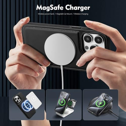 Shieldtop Compatible with MagSafe iPhone 12 Pro Max Wallet Case,Black | 2 in 1 Detachable Magnetic,Credit Card Holder Slots,RFID Blocking,PU Leather,Kickstand,Flip Folio Phone Cover for Men & Women - color: Black, size: iPhone 12 Pro Max 6.7"