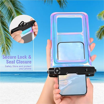 Dry Bags IP68 Waterproof Phone Pouch with Fluorescent Design, Screen Touchable, for Swimming, Hiking & Boatin