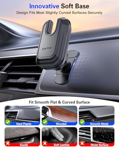 pop-tech Car Phone Mount for Socket Grip, Bendable Adhesive Dashboard Base
