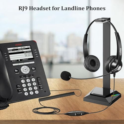Callez Telephone Headset for Grandstream Avaya Panasonic Snom Ooma Phones - color: Silver