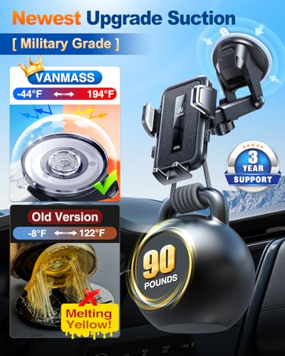VANMASS 2026 Car Phone Holder【Military-Grade Strongest 90+LBS Suction】