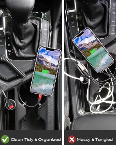 90 Degree USB C to C Cable for CarPaly/Android Auto, [3FT, 2-Pack] Coiled - color: Red, size: 3FT