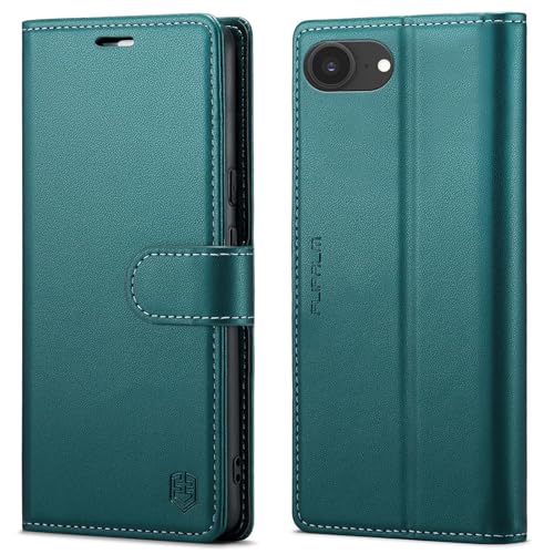 FLIPALM Card Holder Wallet Case for iphone 17e, Green | Card Holder, RFID Blocking, PU Leather Folio Flip, Kickstand, Protective Shockproof Cover - color: Green